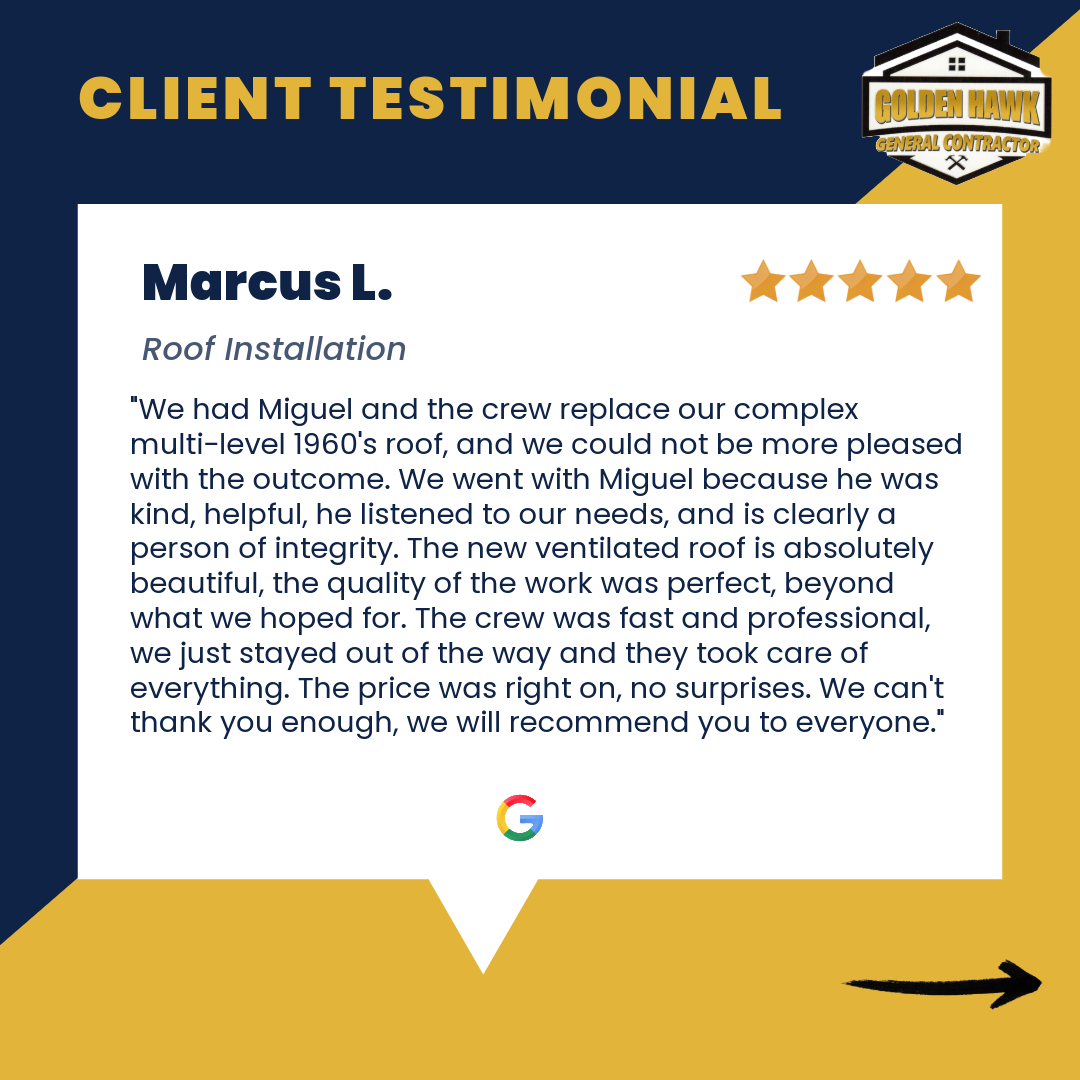 Golden Hawk Review on Google by Marcus