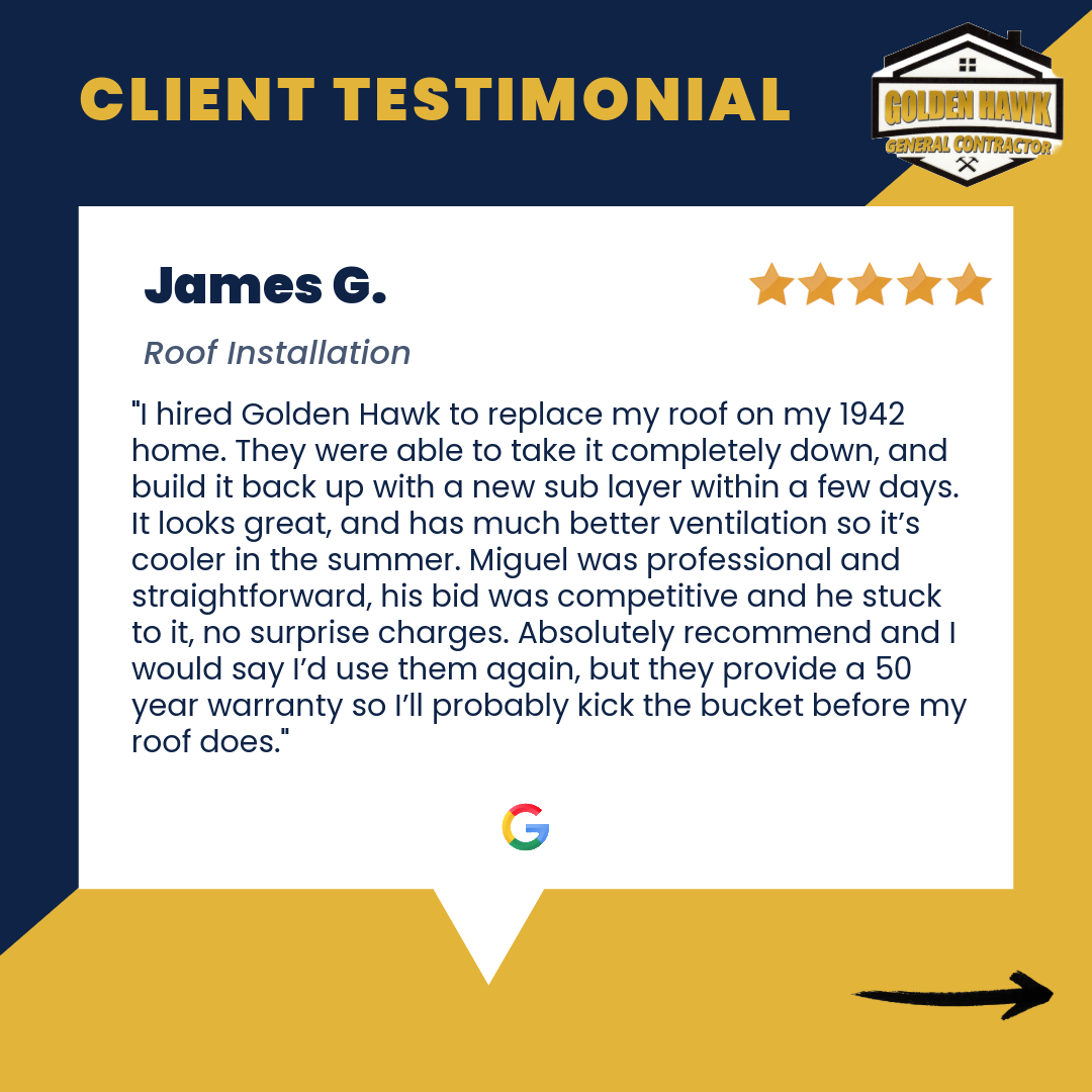 Golden Hawk Review on Google by James