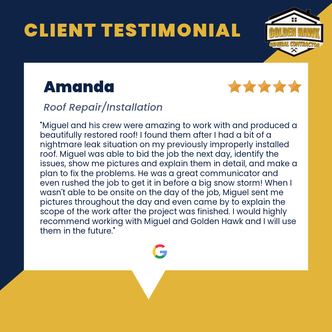 Golden Hawk Review on Google by Amanda